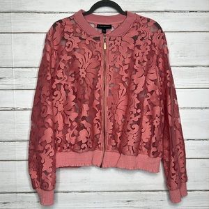 Lane Bryant Pink Sheer Floral Jacket Size 18/20